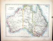 Listing image for Old 1897 Johnston Map Australia New South Wales Victoria Bass Strait Victorian