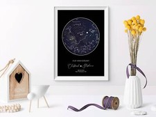 Listing image for Personalised Anniversary custom star map/constellation night sky map
