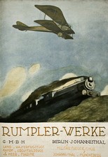 Listing image for AD93 Vintage WWI 1916 German Rumpler Aviation Aircraft Motors Poster A3
