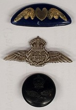 Listing image for Australia • RAAF Memorabilia: Sweetheart Badge, RAAF Metal Badge, RAAF Button